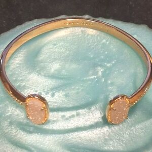 Kendra Scott Elton Drusy Cuff Bangle Braclet Rose Gold